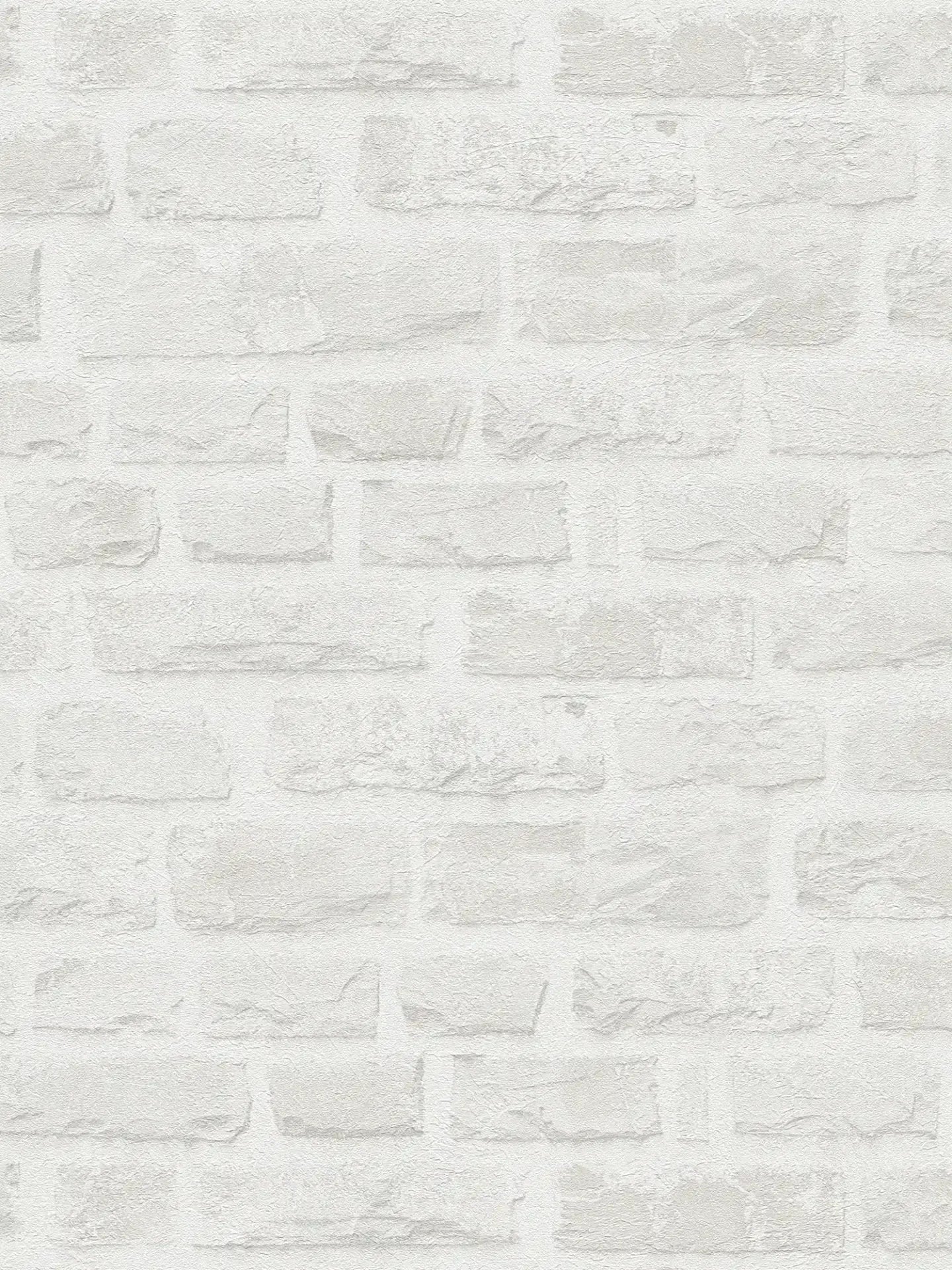 Classic Brickstone - Natural Wallpaper - White