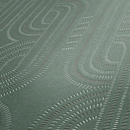 French Affair Wallpaper - Green Metallic
