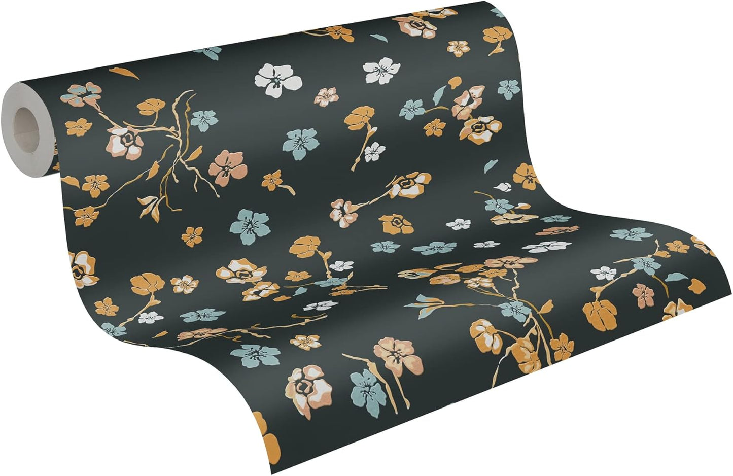 Paradise Blooms Wallpaper - Black - Discontinuing