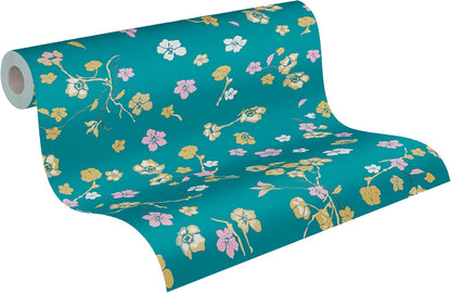Paradise Blooms Wallpaper - House of Turnowsky - Turquoise