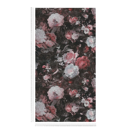 Melody Floral Wallpaper - Grey/Pink