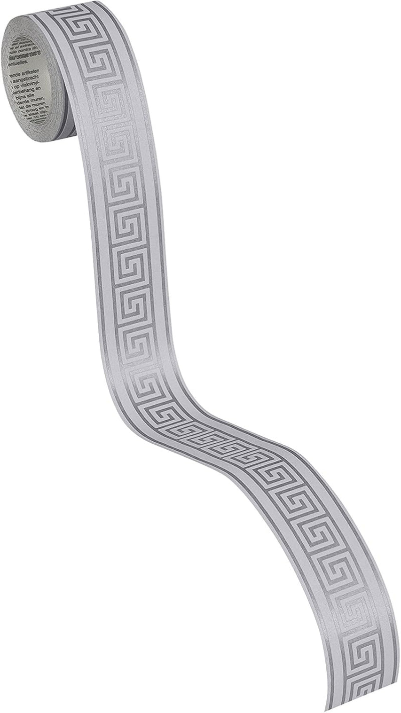 Graphic Meander Border - Grey - Self Adhesive