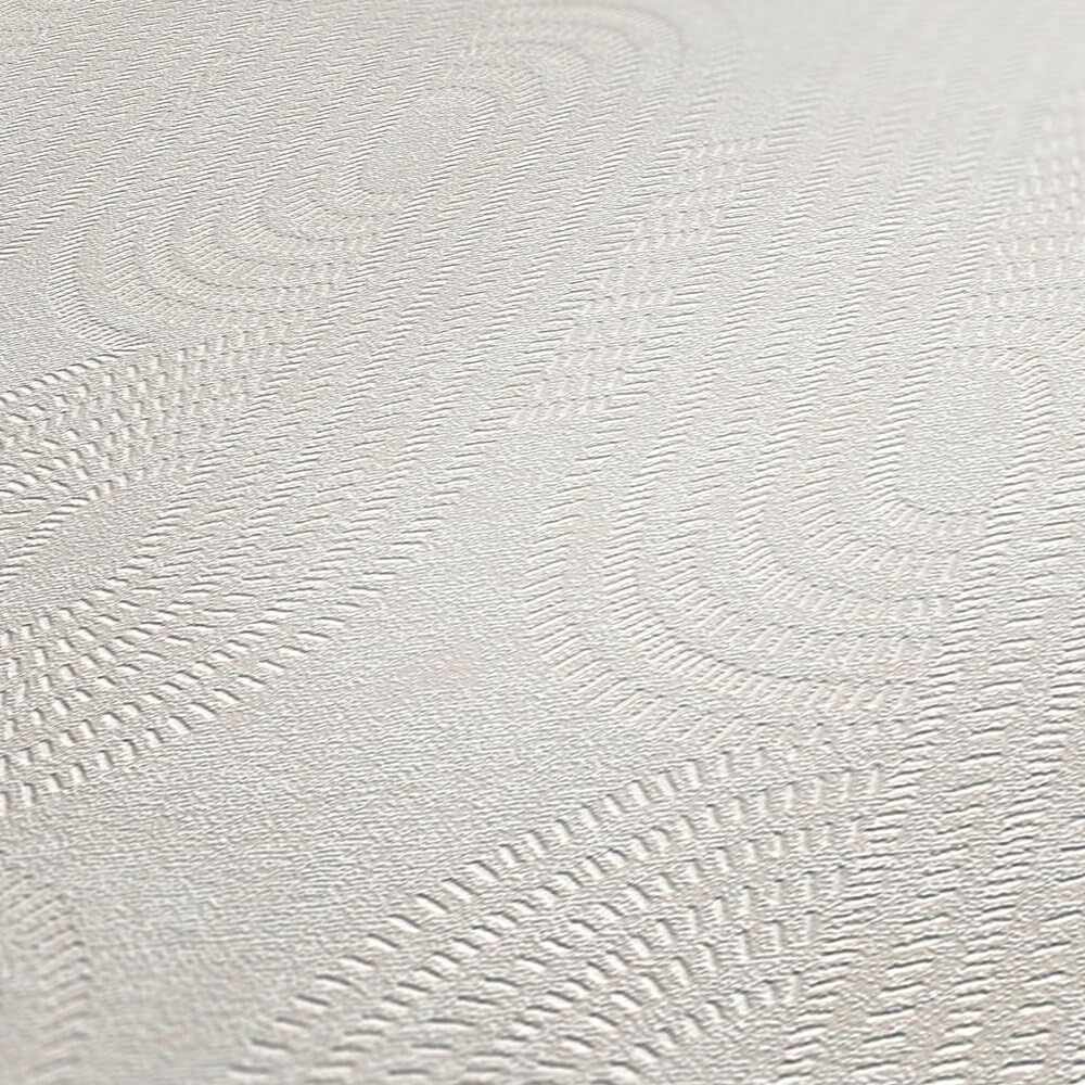 French Affair Wallpaper - White Metallic