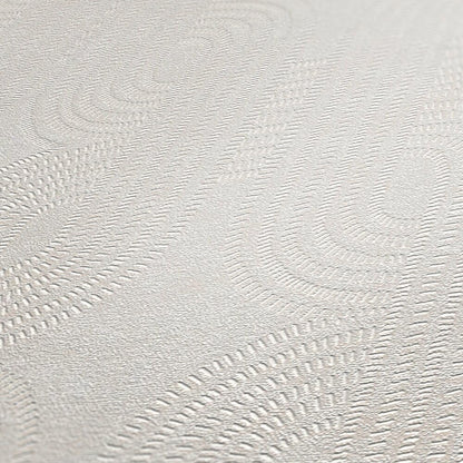 French Affair Wallpaper - White Metallic