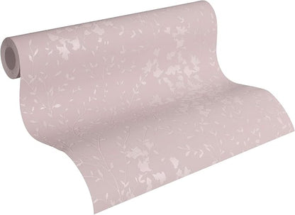 Mauve Floral Vinyl Wallpaper - Mauve - Due January 2027
