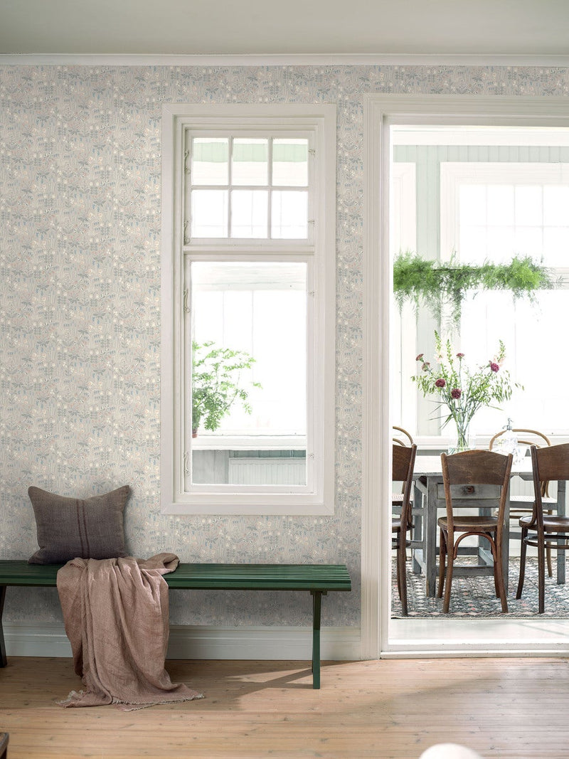 Strawberry Fields Wallpaper - Grey/Green