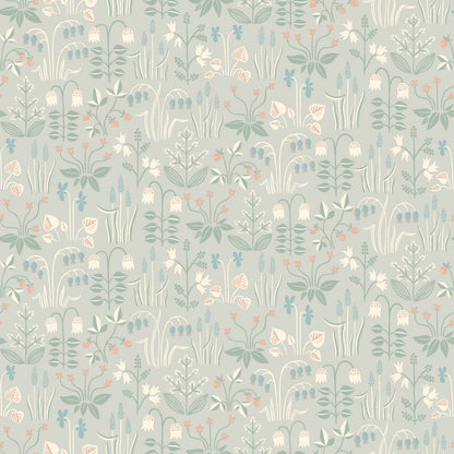Strawberry Fields Wallpaper - Grey/Green