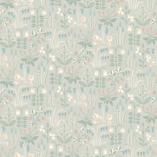 Strawberry Fields Wallpaper - Grey/Green