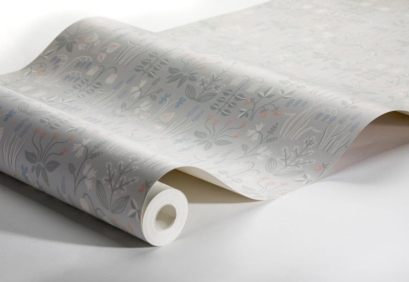 Strawberry Fields Wallpaper - Grey/Green