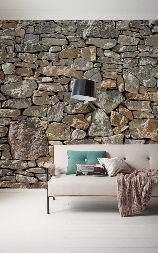 Stone Wall - Custom Sized Wallpaper Mural (per m2)