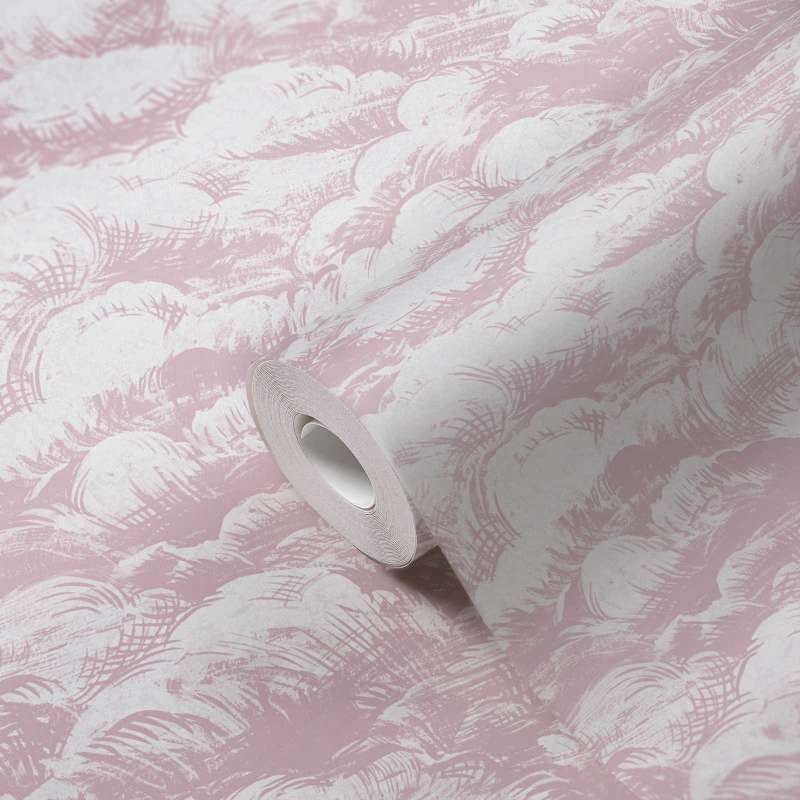Cloudy Cloud Wallpaper - Pink