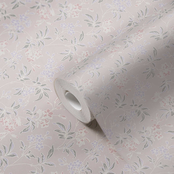 Sample - Jasmin - Floral Wallpaper - Pink