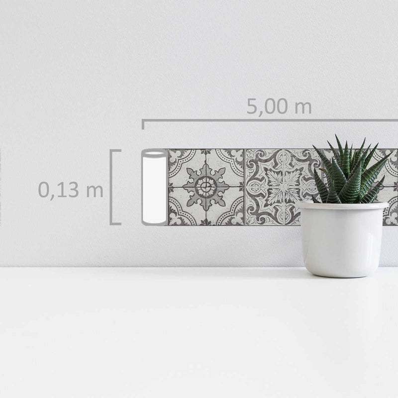 Mosaic Border - Black and White - Self Adhesive