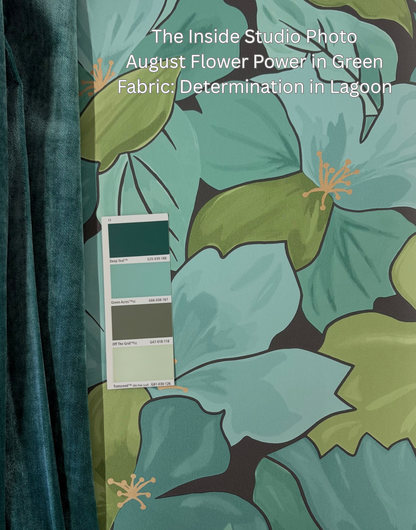 August Flower Power Vinyl Wallpaper - Green - Discontinuing
