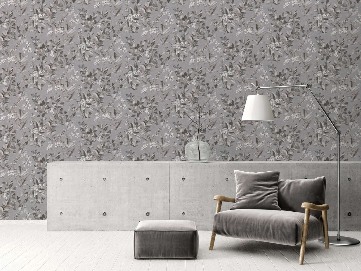 Meadow Whisper - Architects Wallpaper - Grey