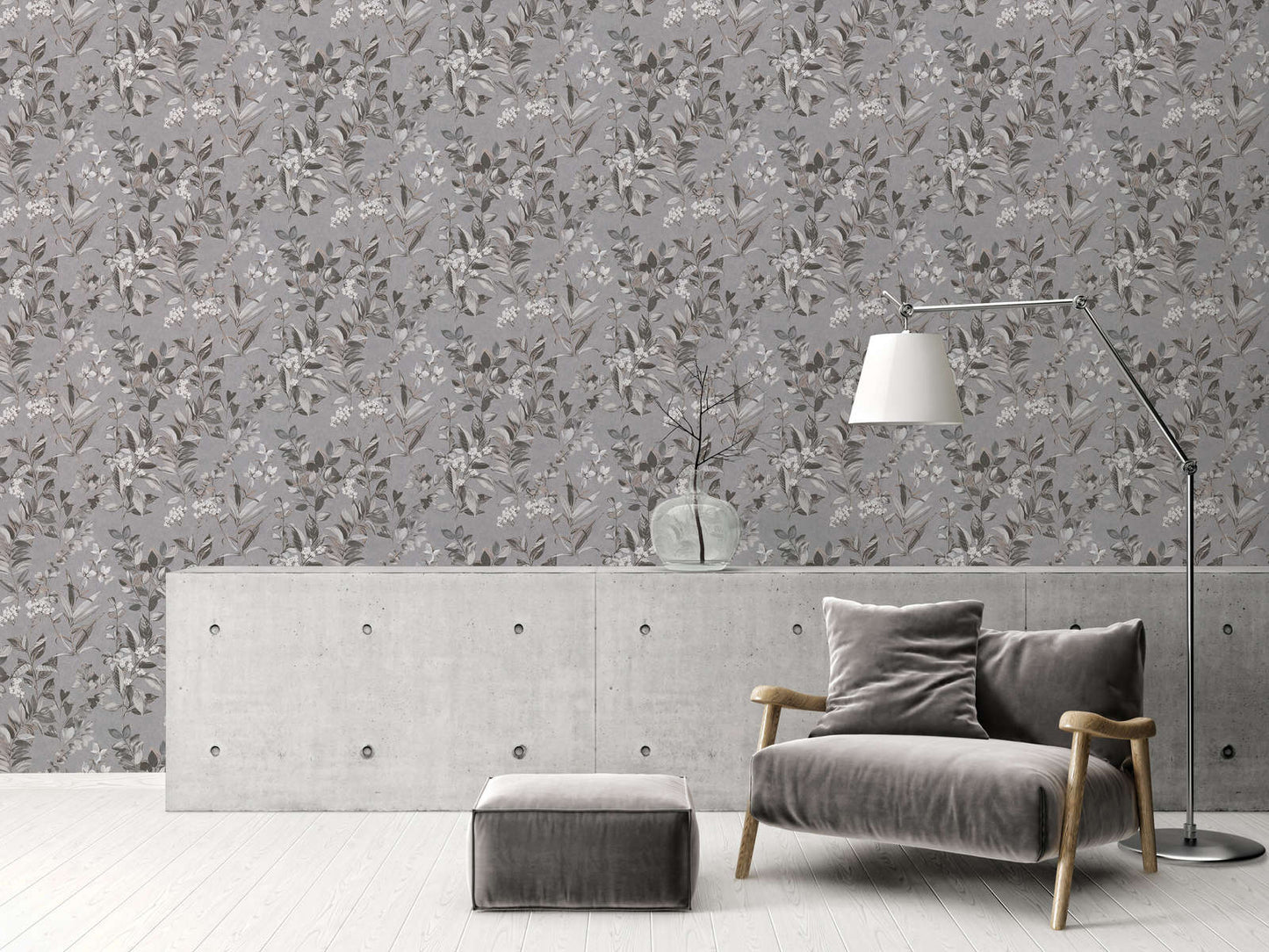 Meadow Whisper - Architects Wallpaper - Grey