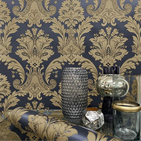 Amara Damask Wood Panel Wallpaper - 6 Colours