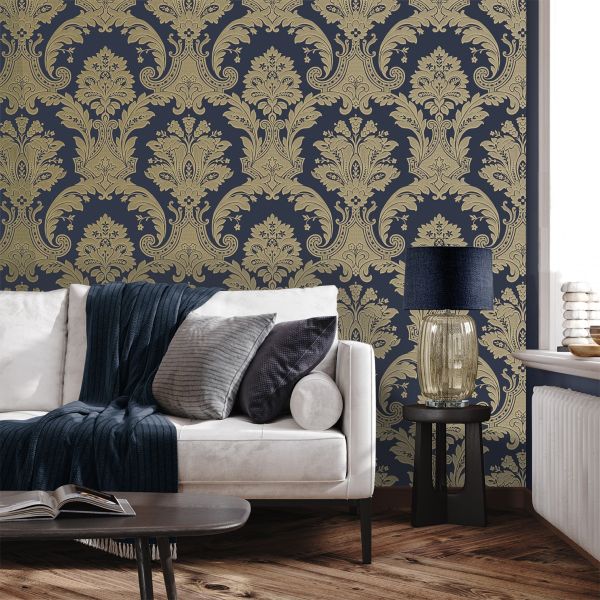 Amara Damask Wood Panel Wallpaper - 6 Colours