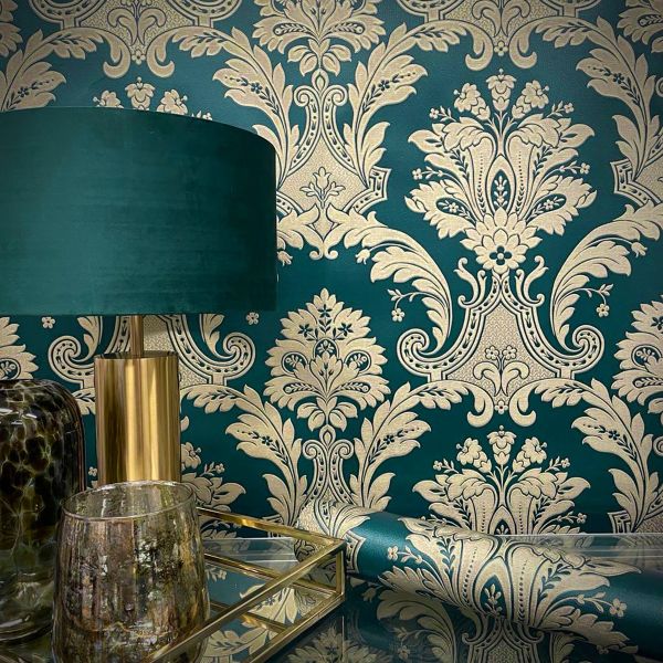 Amara Damask Wood Panel Wallpaper - 6 Colours