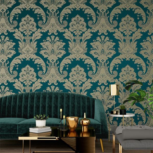 Amara Damask Wood Panel Wallpaper - 6 Colours