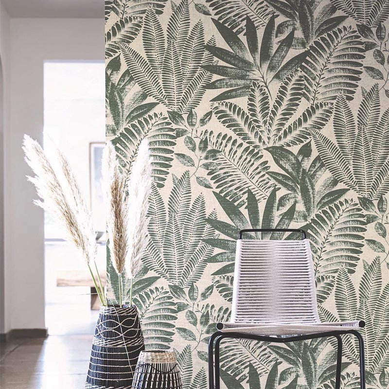 Aloes Karabane Wallpaper (Indent) - Vert Imperial