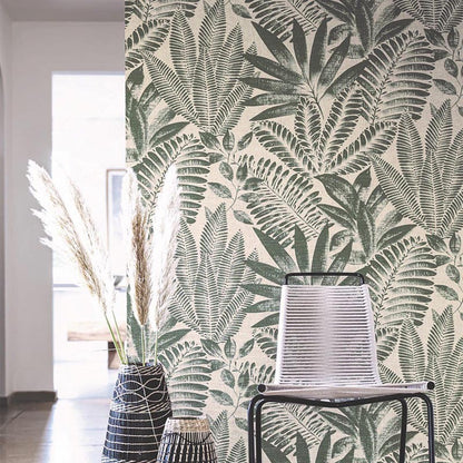 Aloes Karabane Wallpaper (Indent) - Vert Imperial