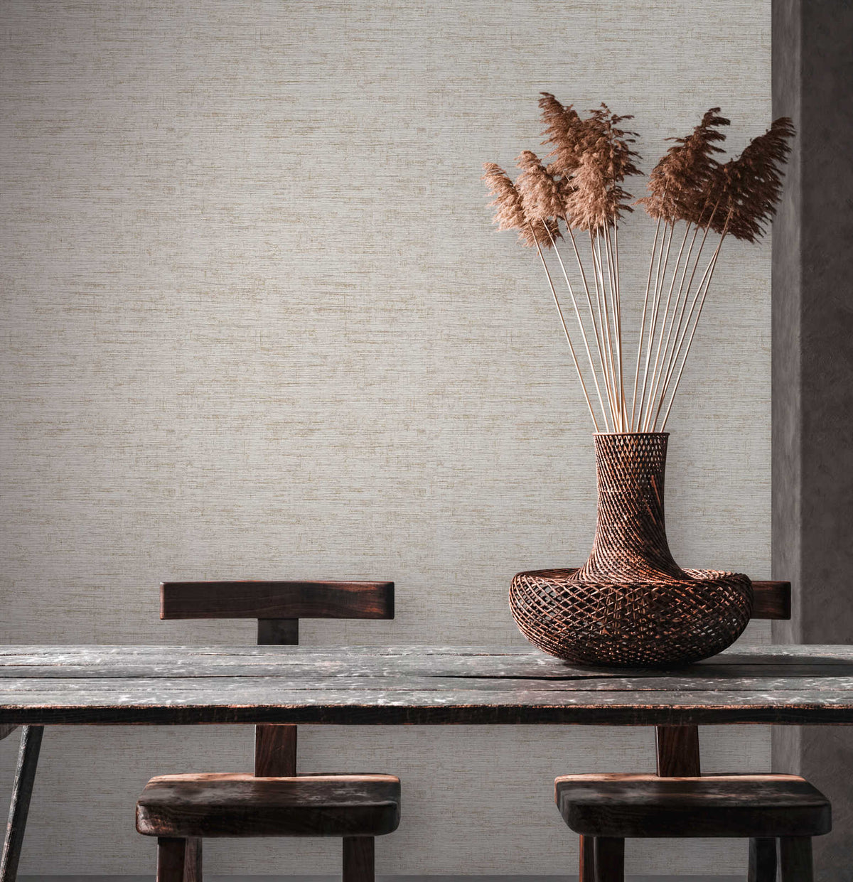 Tokyo Mio Coordinates Wallpaper - Beige/Grey/Metallic