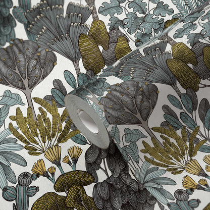 Exotic Oasis Wallpaper - White/Green