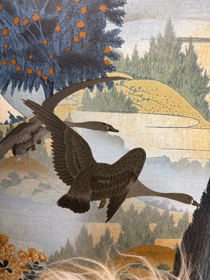 Tundra - Scenic Landscape Wallpaper - Navy/Ochre - Discontinuing