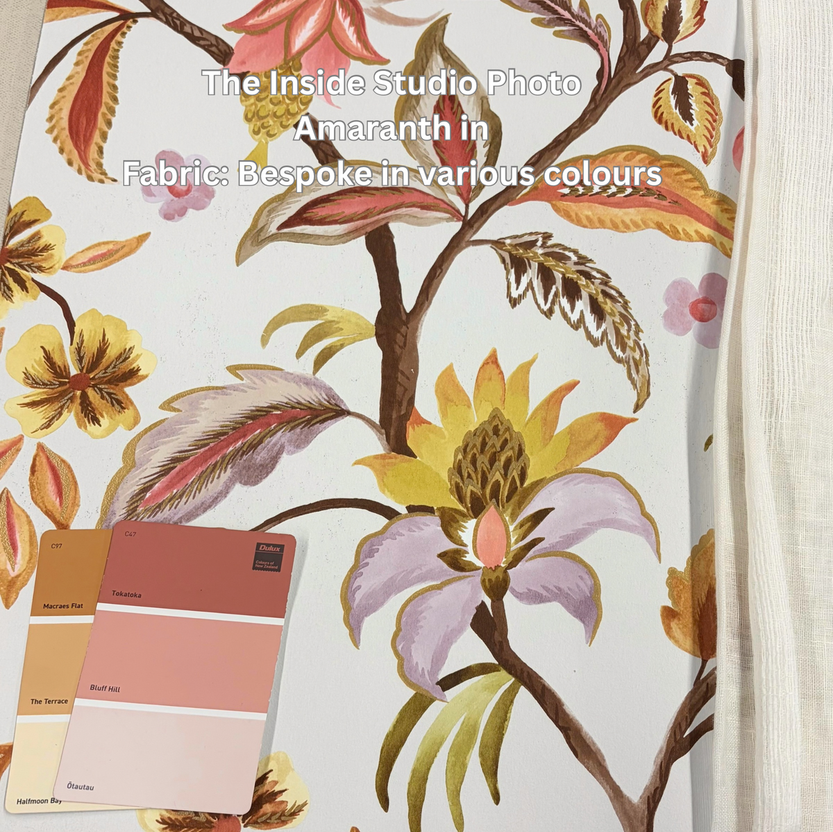 Amaranth – Jacobean Floral Wallpaper – Cream/Blush