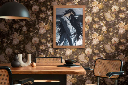 Melody Floral Wallpaper - Sepia/Orange