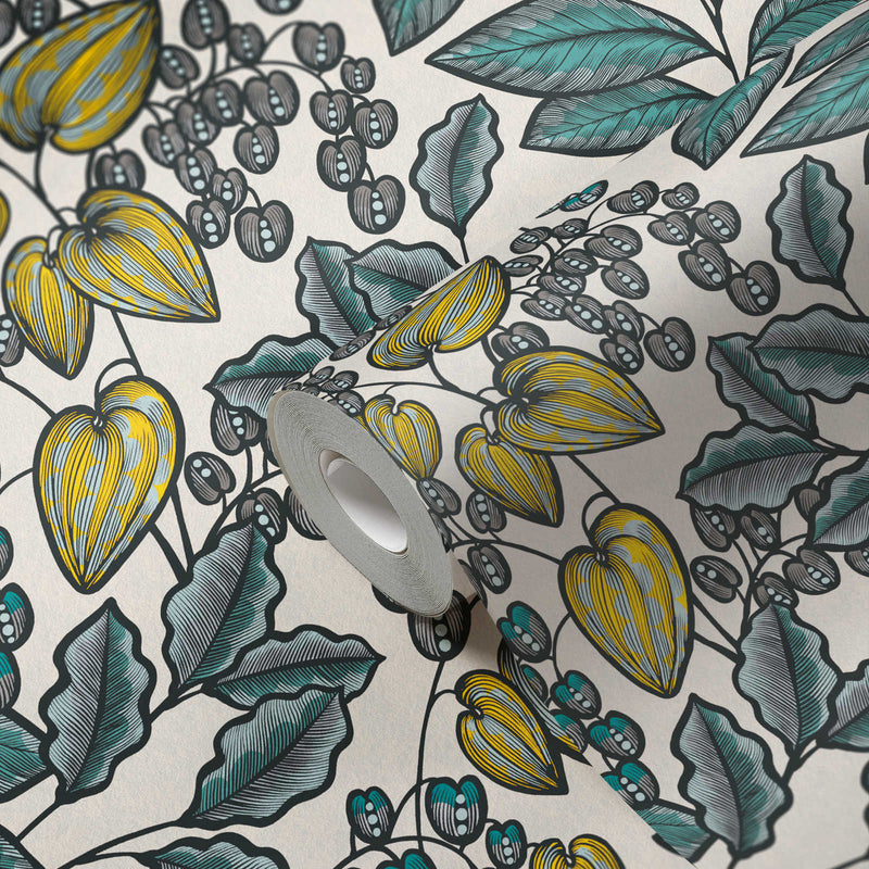 Floral Vine Wallpaper - Cream