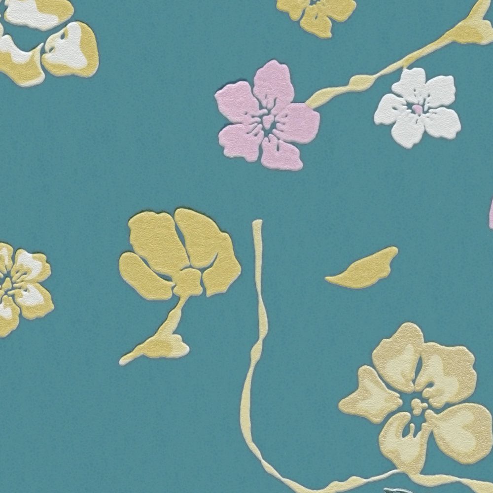 Paradise Blooms Wallpaper - House of Turnowsky - Turquoise