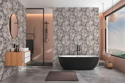 Aurum Gilded Marble Vinyl Wallpaper – Grey