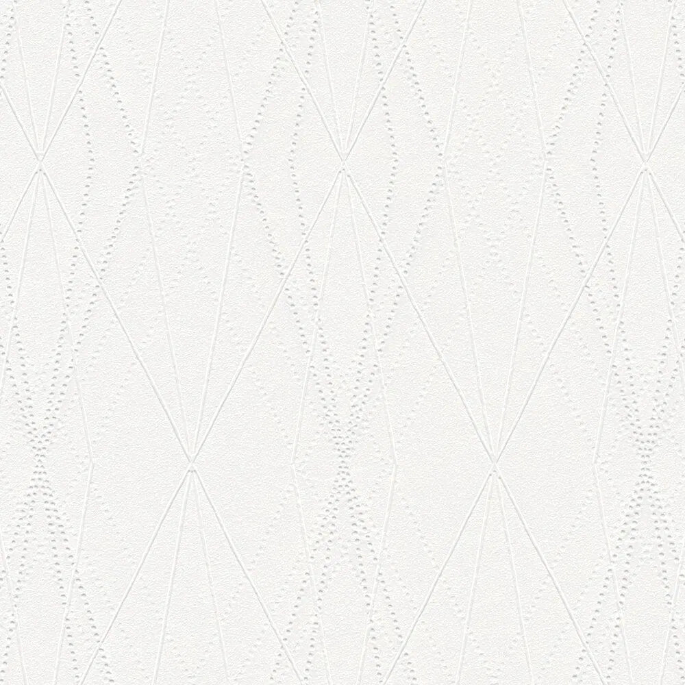 Diamond Relief Wallpaper - Cream