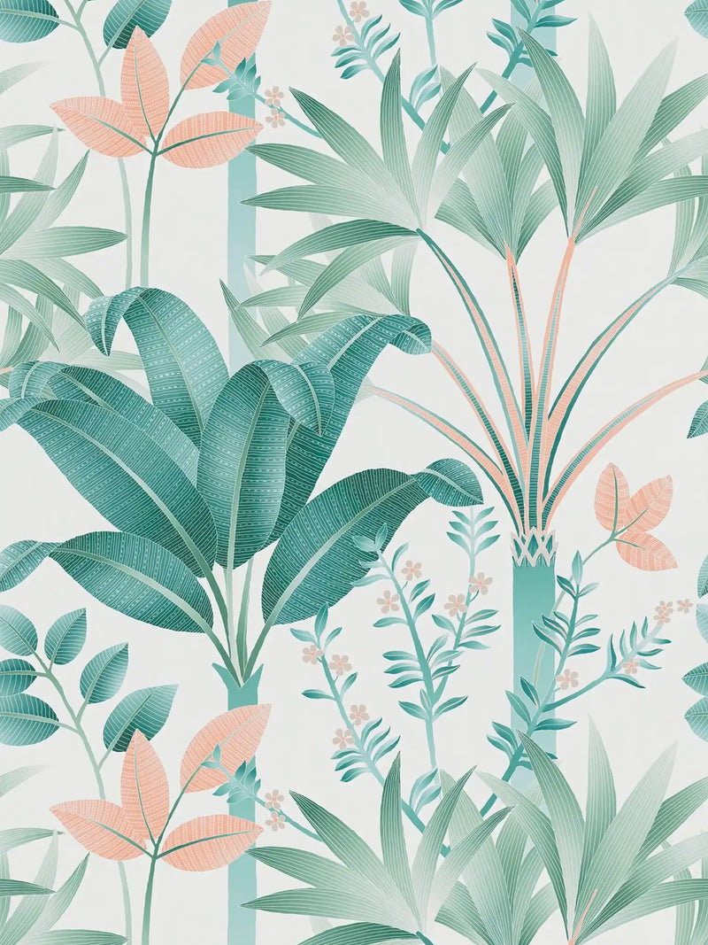 Sample - Graphic Palms Wallpaper - Green