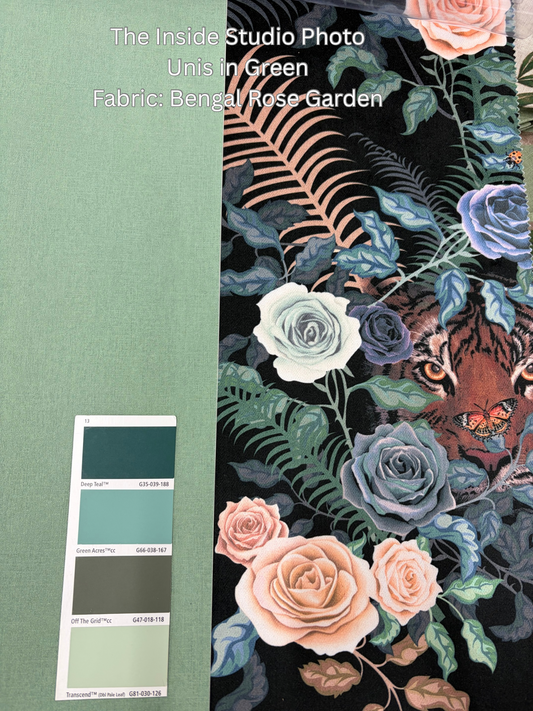 Unis Flower Power Vinyl Wallpaper - Green - Discontinuing