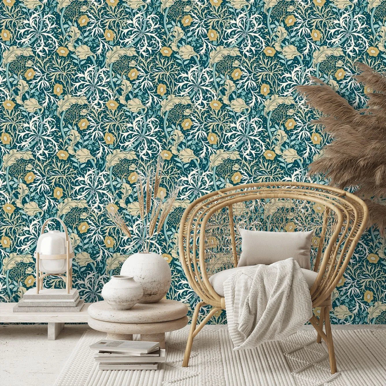Seaweed Garden Wallpaper - Ohpopsi - Petrol