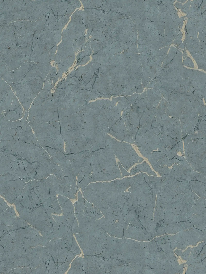 Sample - Marble Wallpaper - Blue/Creme/Green