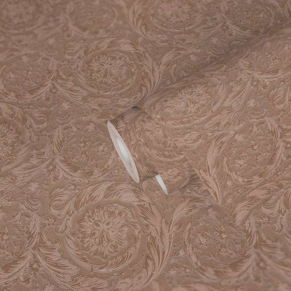 Versace Floral Garland Wallpaper - Copper Pink