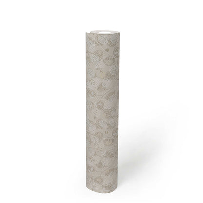 Leafy Heart - Wallpaper - Beige