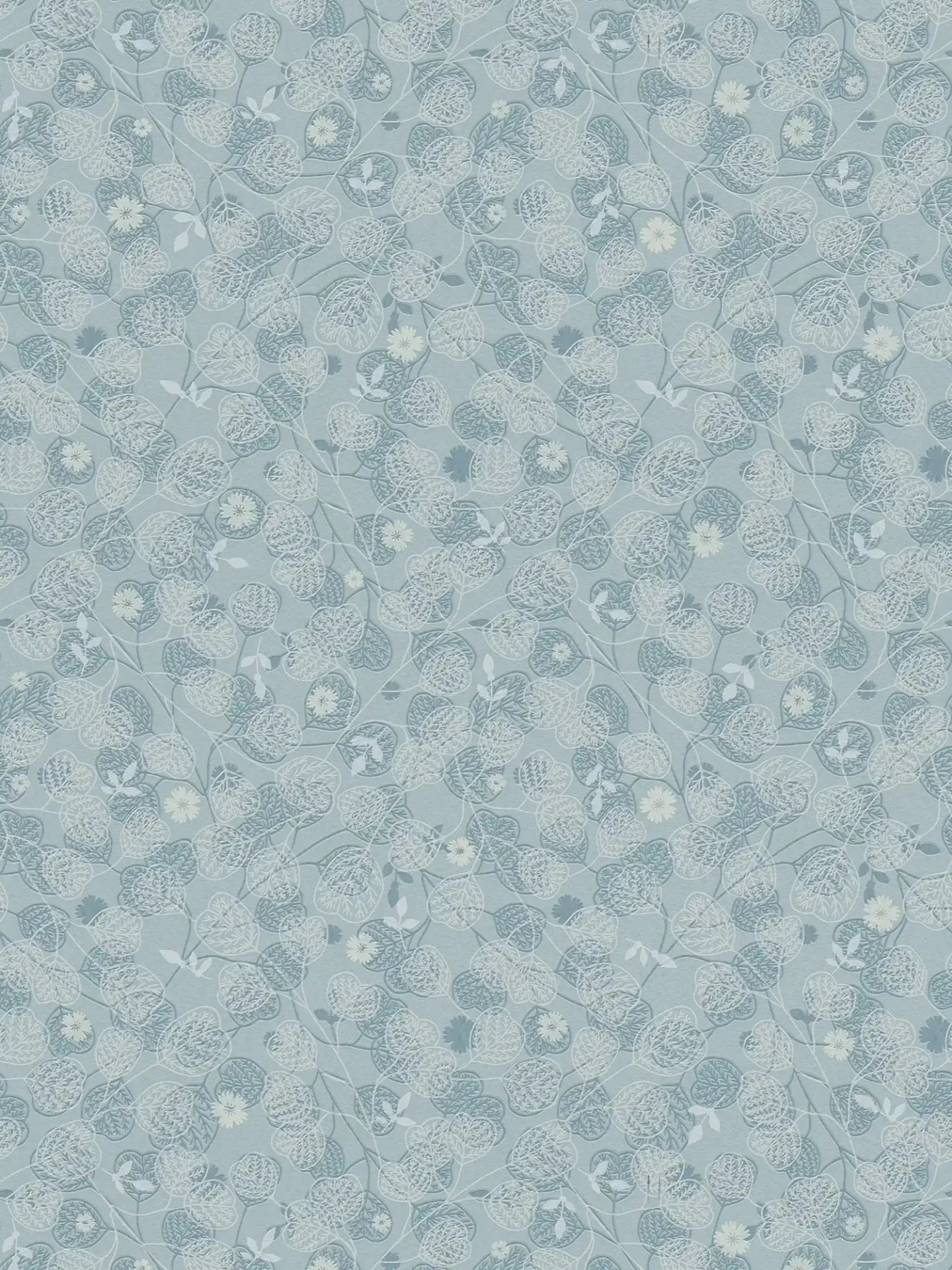 Leafy Heart - Wallpaper - Blue
