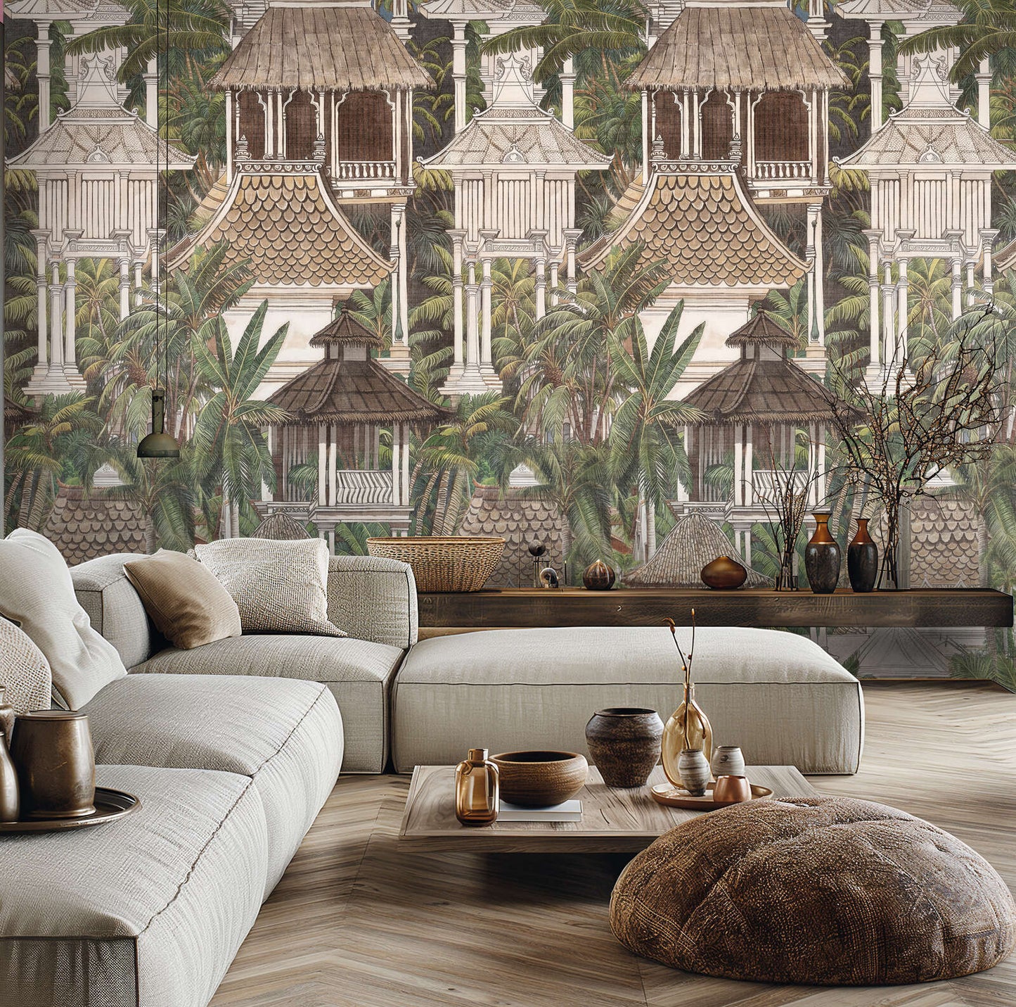 The Wall 4 - Hybrid Wallpaper Mural - Hot Spots - Pagoda