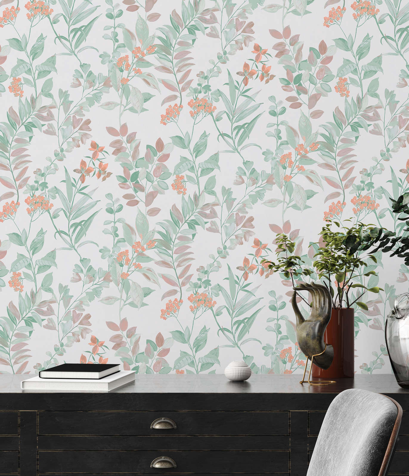 Meadow Whisper - Architects Wallpaper - White Multi