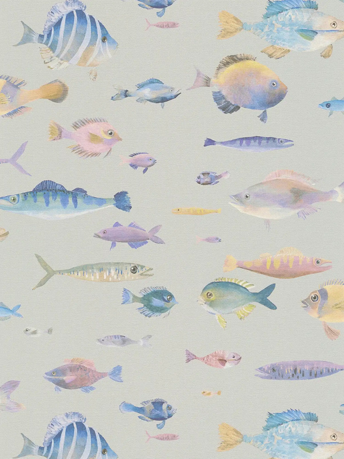 Sample - School's Out Fish Wallpaper - Beige