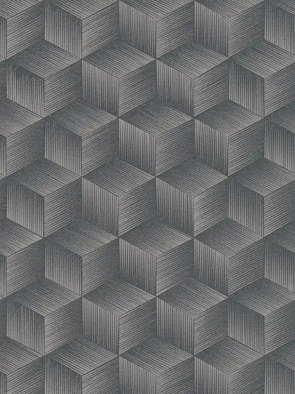 Modern Cubes - Geometric Wallpaper - Granite