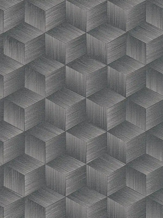 Modern Cubes - Geometric Wallpaper - Granite
