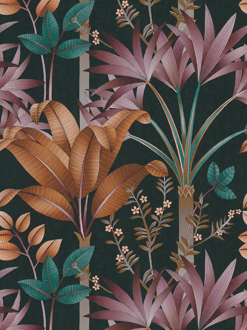 Sample - Graphic Palms Wallpaper - Black