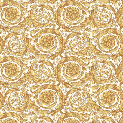 Versace Floral Garland Wallpaper - Gold/Beige