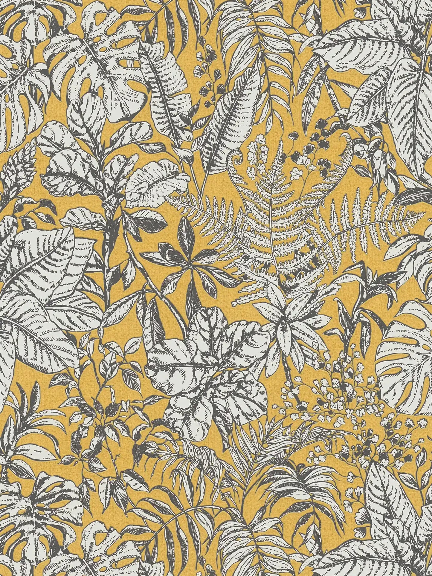 Leafy Ferns Wallpaper - Yellow - Discontinuing
